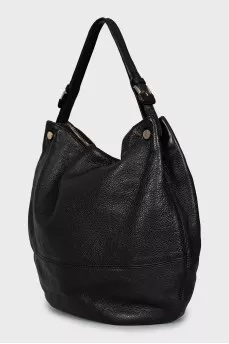 Leather hobo bag with belt