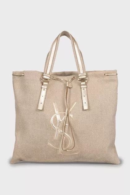 Винтажный шоппер с фирменным лого