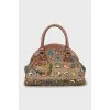 Leather bag with removable wallet