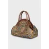 Leather bag with removable wallet