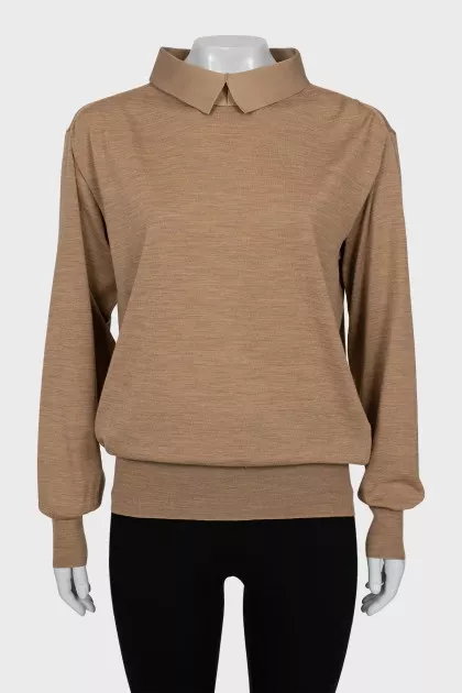 Beige jumper with collar
