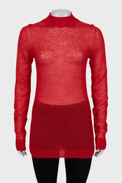 Transparent knitted sweater
