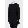 Knitted sweater with lantern sleeves