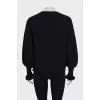 Knitted sweater with lantern sleeves