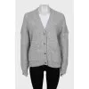 Grey cardigan with metallic decor