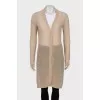 Knitted beige cardigan with buttons