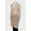 Knitted beige cardigan with buttons