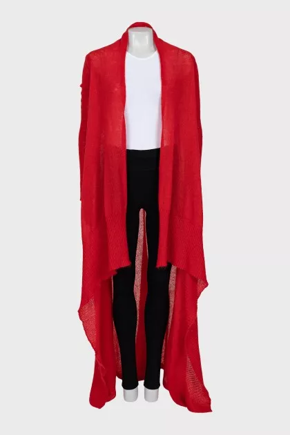 Red asymmetrical cardigan