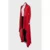 Red asymmetrical cardigan