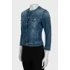 Denim jacket with a round collar