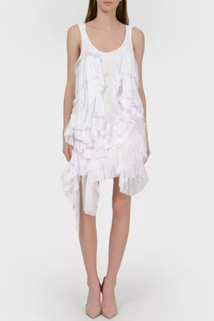 Knitted dress with florses and feathers with tag