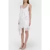 Knitted dress with florses and feathers with tag