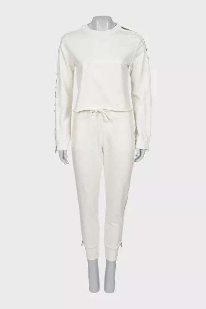 White tracksuit with zippers