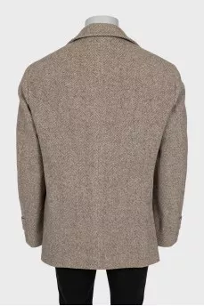 Men's herringbone wool coat
