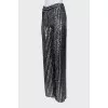 Sequin and beaded trousers with tag