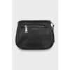 Leather bag with textile strap