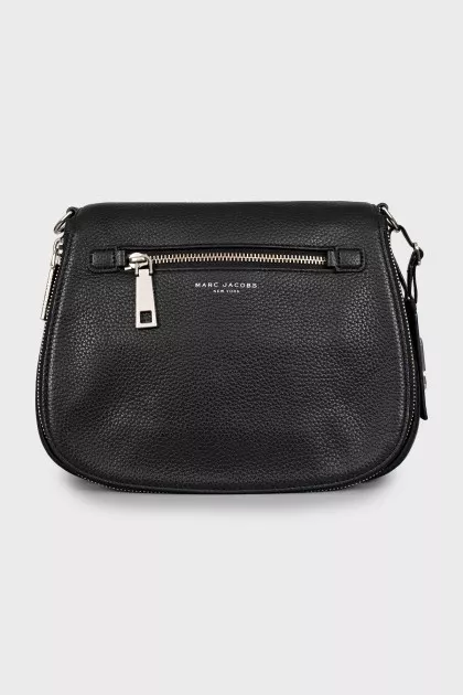 Leather bag with textile strap