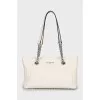 Quilted leather bag with handles