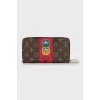 Brown wallet with signature print