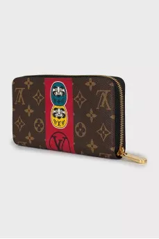 Brown wallet with signature print