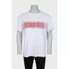 Men's White T-Shirt With Embroidered Logo