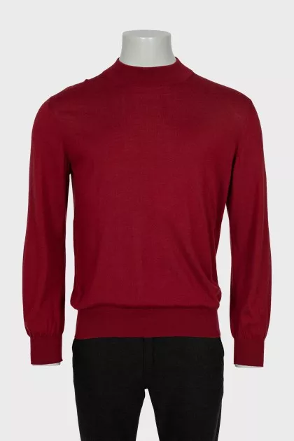 Men's red cashmere and silk jumper
