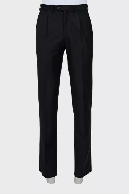 Men's black wool trousers