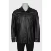 Men's black leather jacket