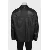 Men's black leather jacket