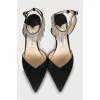 Suede slingbacks with rhinestones
