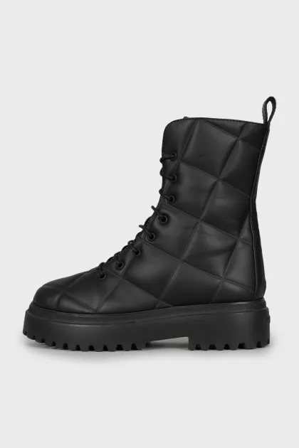 Black quilted boots