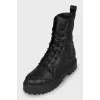 Black quilted boots