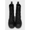Black quilted boots