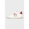 Men's leather sneakers with embroidery