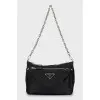 Nylon bag with silver chain