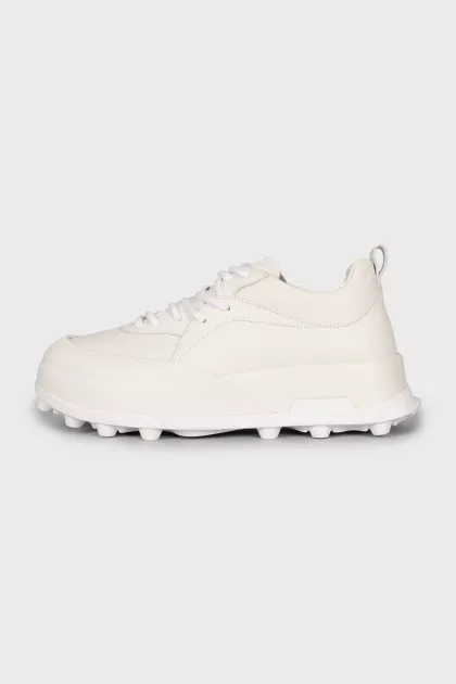 White leather sneakers