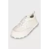 White leather sneakers