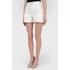 Mini shorts at a high waist with a tag