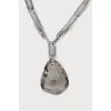 Silver necklace with massive crystal