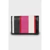 Leather striped wallet