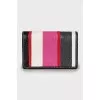 Leather striped wallet