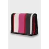 Leather striped wallet