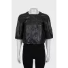 Cropped jacket with 3/4 sleeves