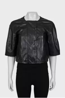 Cropped jacket with 3/4 sleeves