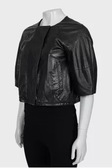 Cropped jacket with 3/4 sleeves