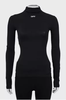 Fitted long sleeve black top