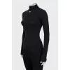 Fitted long sleeve black top