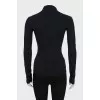 Fitted long sleeve black top