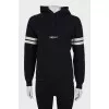Black hoodie with embroidered logo