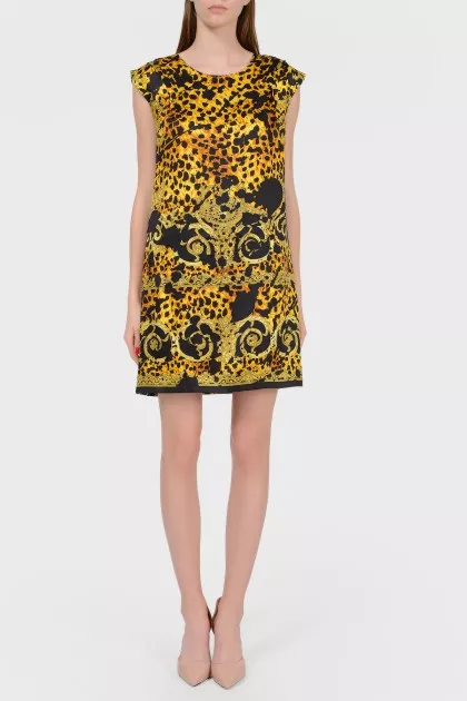 Shift dress in abstract print